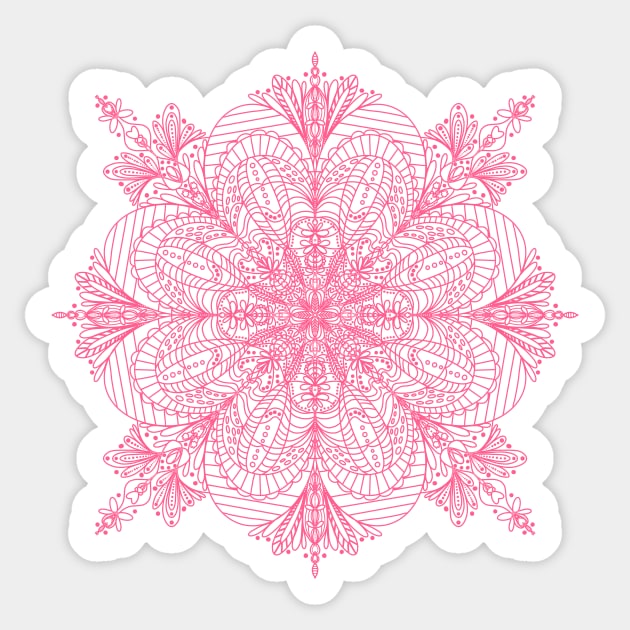 Valentine Hearts Mandala Sticker by MarcyBrennanArt